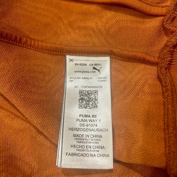 Palomo Puma T7 Burnt Orange (Brownish) 2 Piece Active Wear Set For Men Or Women - Picture 11 of 15